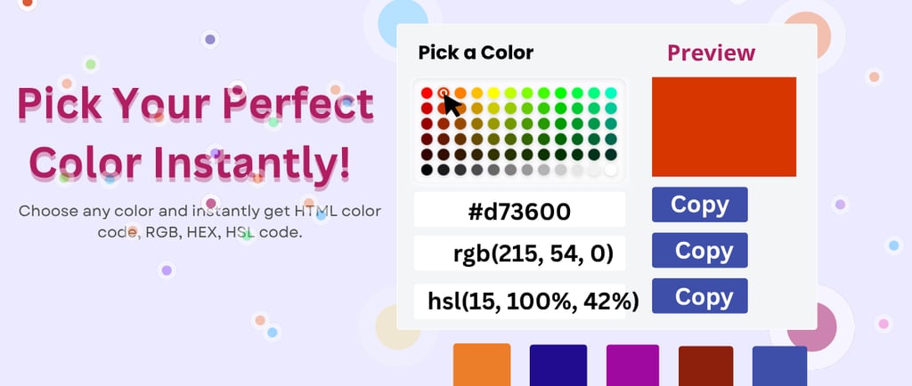 Free online html color picker