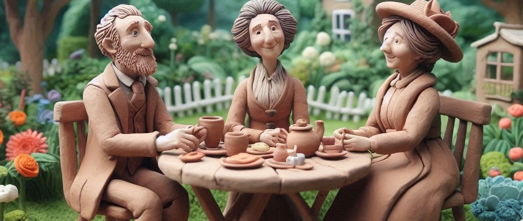 a group of people sitting around a table