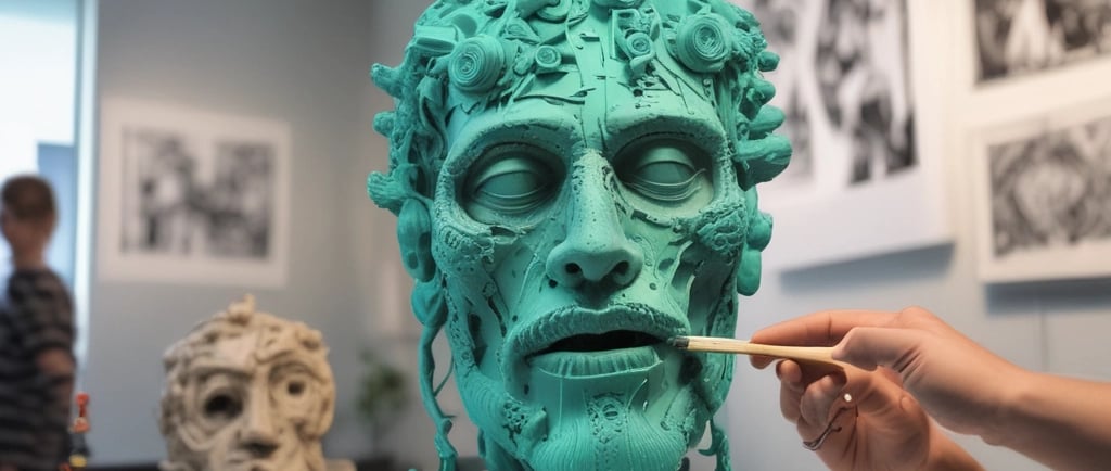a wire sculpture of a man's head