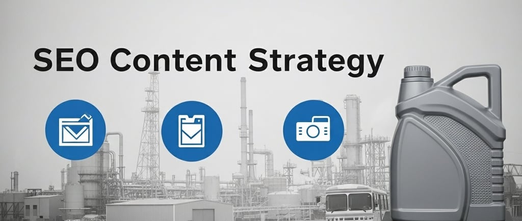 Image showing lubricant and oil industry and their products. SEO guide about the topic by JJSEO