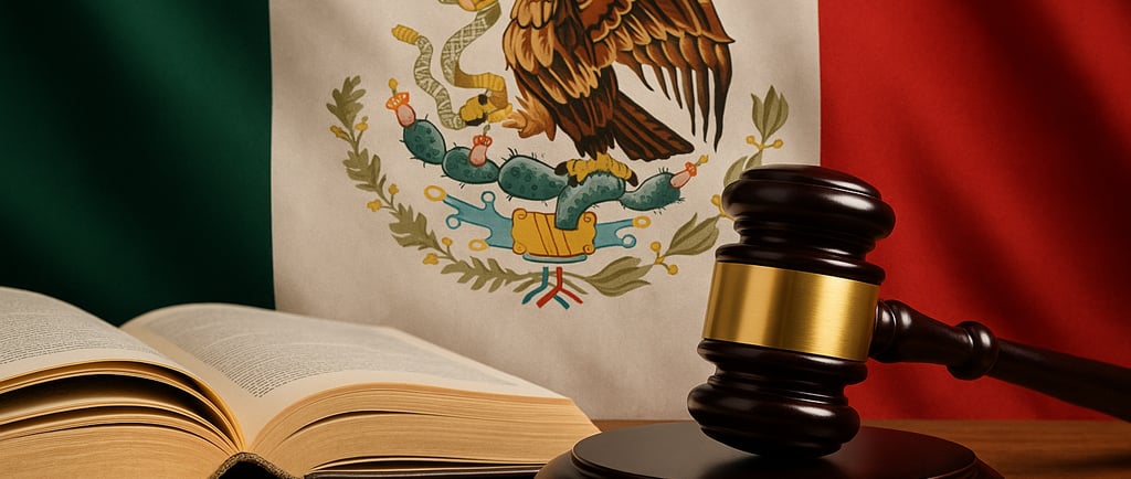 Bandera de México con una constitución legal