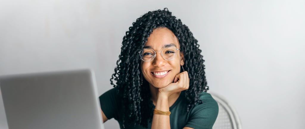 Young lady beginning a career in cybersecurity.