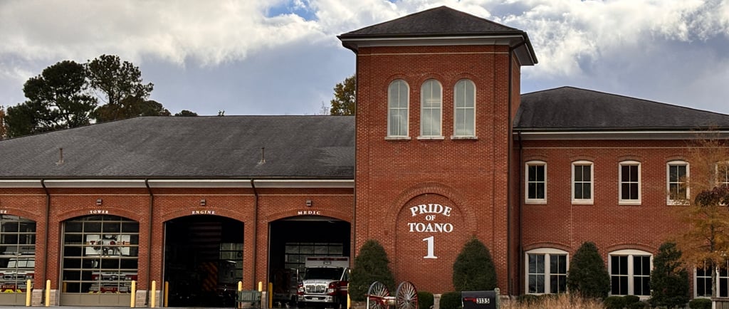 Toano Fire Station in Toano, VA, serving the community where The King’s Garden provides landscape design and build