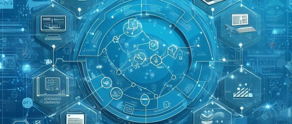 a blueprinted image of a circular object with a clock on it