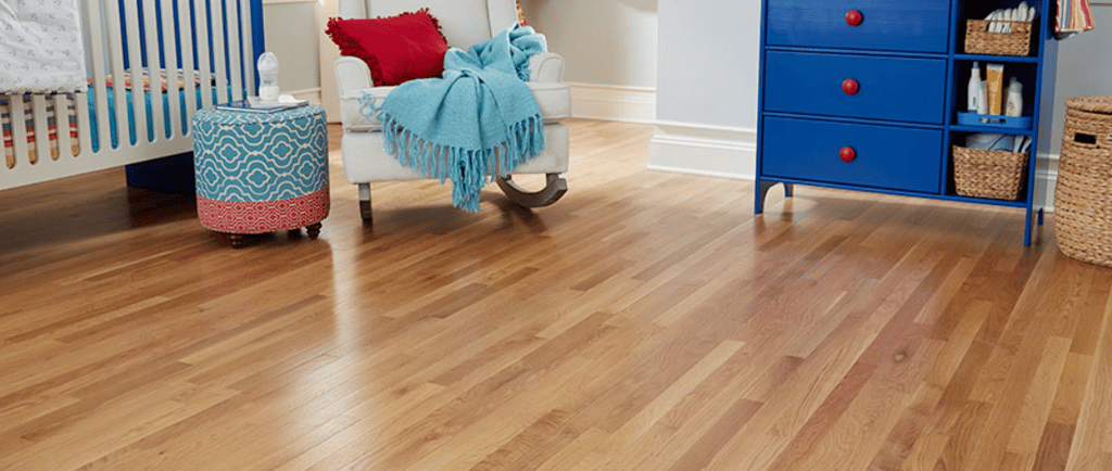 Safe and healthy wood floors in the baby room.