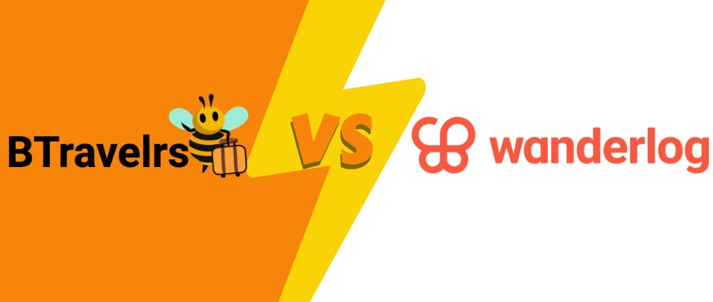 btravelrs logo and wanderlog logo