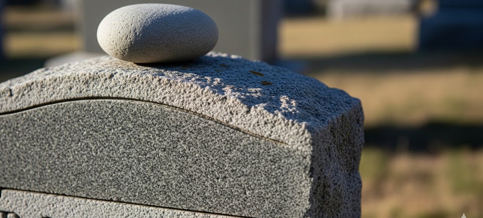 single stone set upon grave headstone
