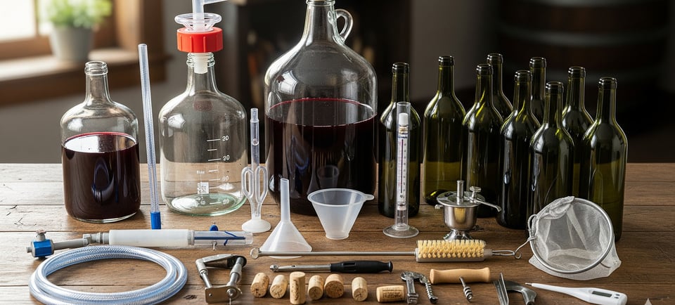 tools used to make homemade wine