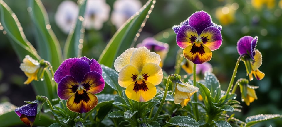 yellow and purple hybrid flowers