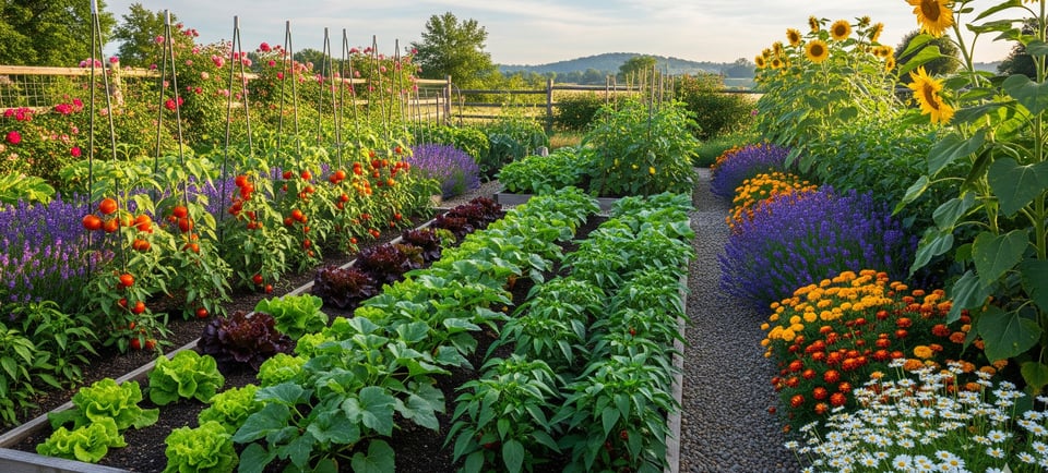 beautiful garden with vegetables