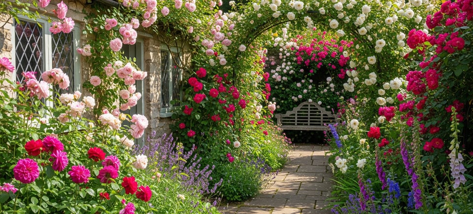 beautiful classic flowers in garden