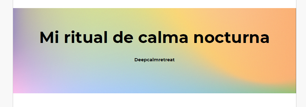 ritual de calma nocturna