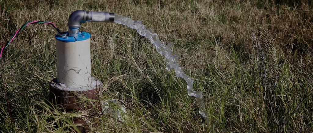 a water hose is being used to collect water
