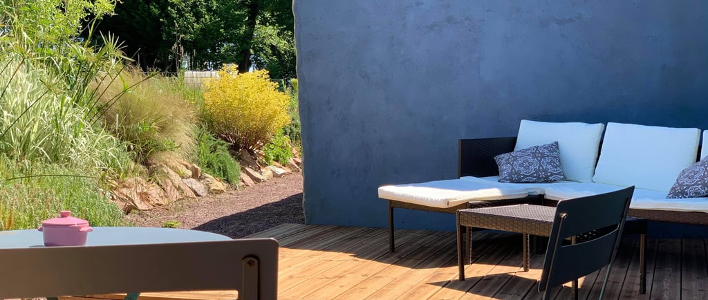 Jardin de loveroom cocon enchanteir, love gite romanatqiue en bretag,ne