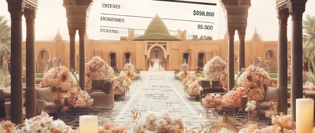 arab palace decorated with pink flowers and candles with a table