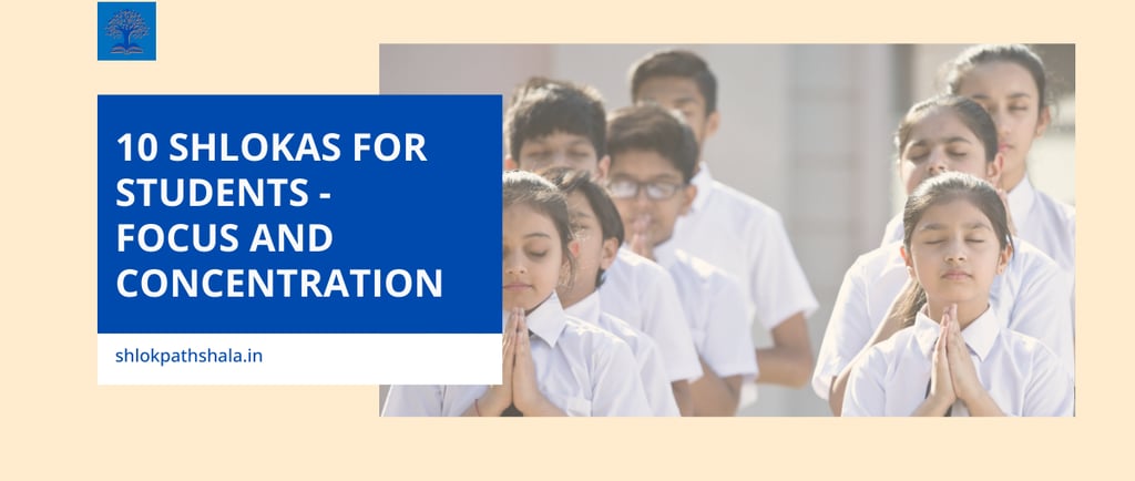 hindu students in school praying with folded hands and closed eyes