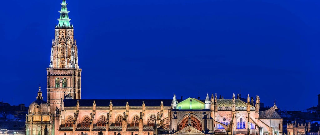Toledo Cathedral at night. Spain
