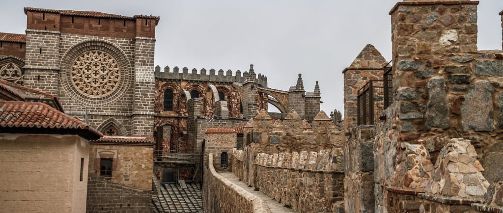 vista de la muralla de avila desde la parte de arriba