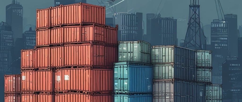 a golden docker logo on a black background