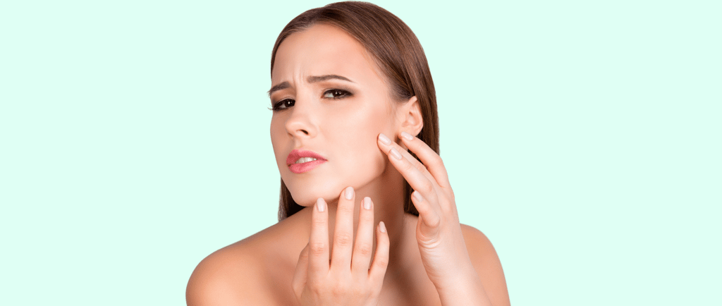 A woman concerned about her skin