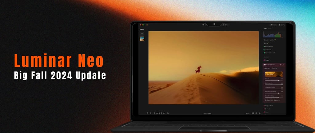 Luminar Neo Fall 2024 Big Update including color transfer, Color Masking and catalogue improvements