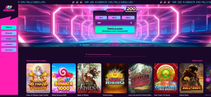 Kanuuna kasinon etusivut