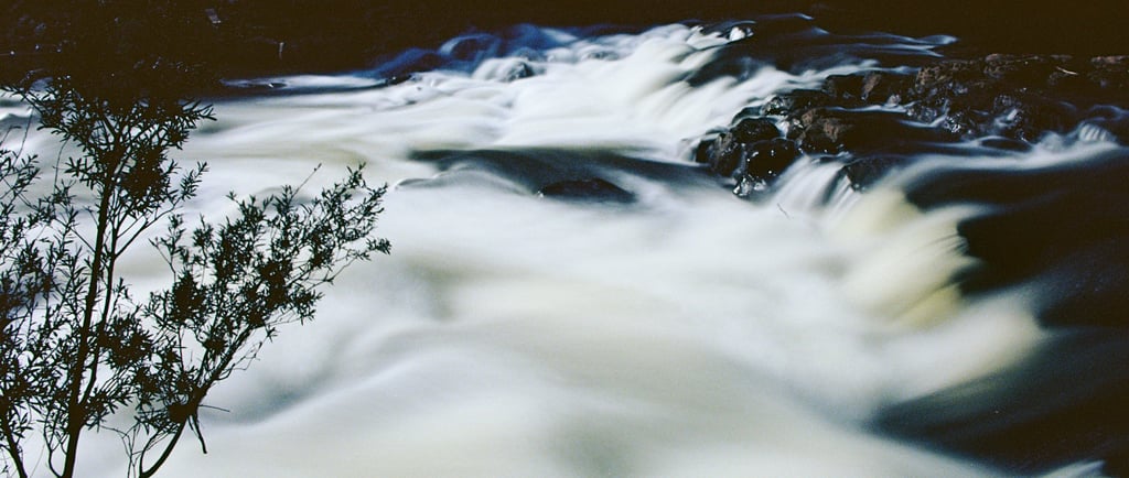 A long exposure of rapids taken on Kodak Ektar 100. 