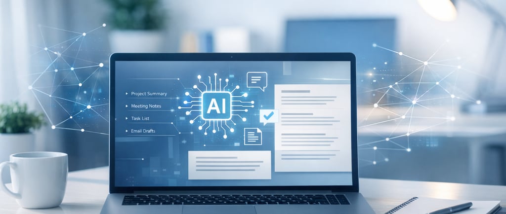 AI used as a daily work assistant for thinking, writing, and summarizing