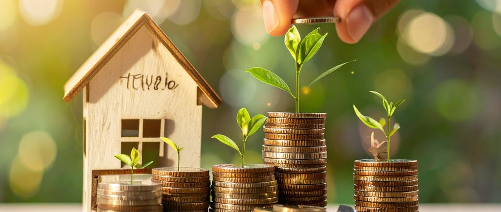 a person putting money into a house