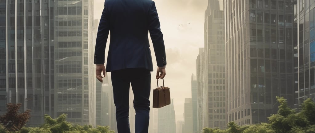 a man in a suit and a briefcase