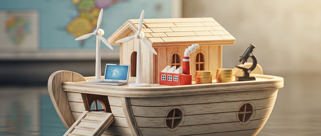 a toy boat with a small computer