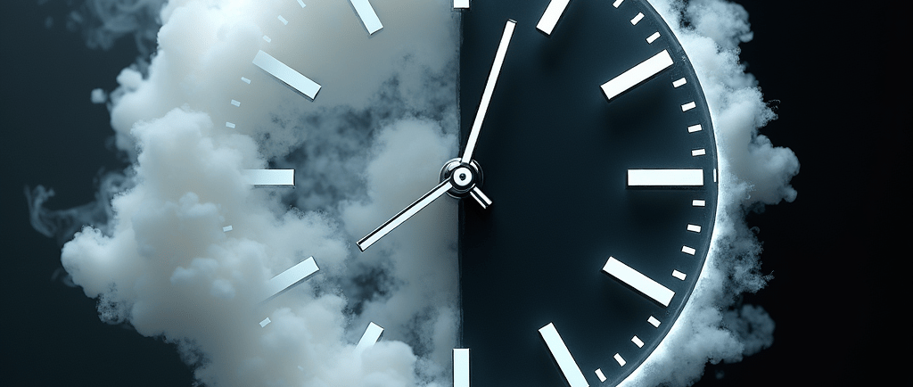 ADHD time visibility image showing time transforming from fog to solid.