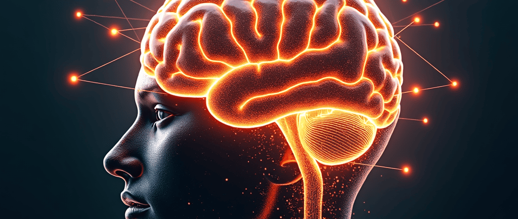 Digital scaffold supporting ADHD brain symbolizing external brain tech.