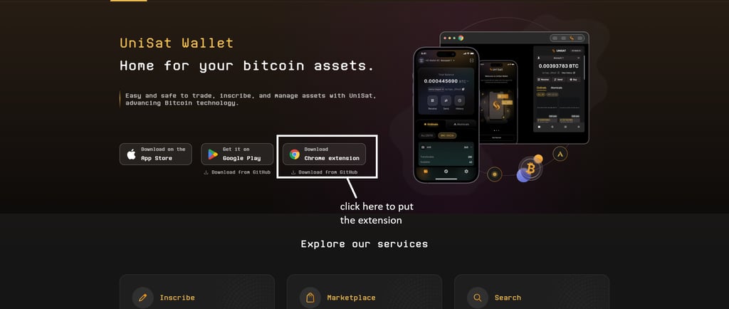 Go to unisat wallet