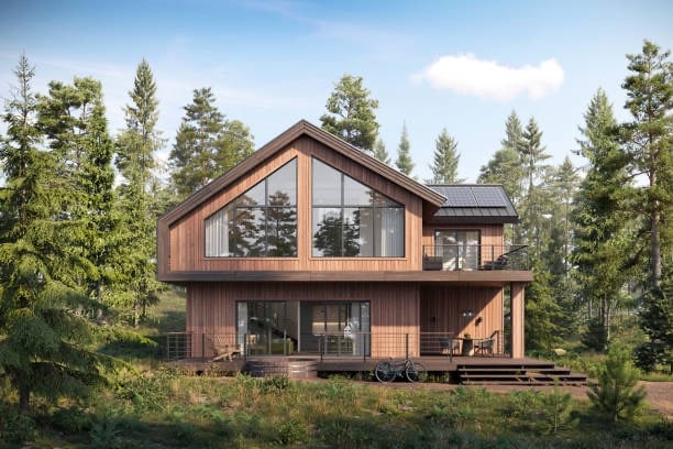 maison moderne en foret