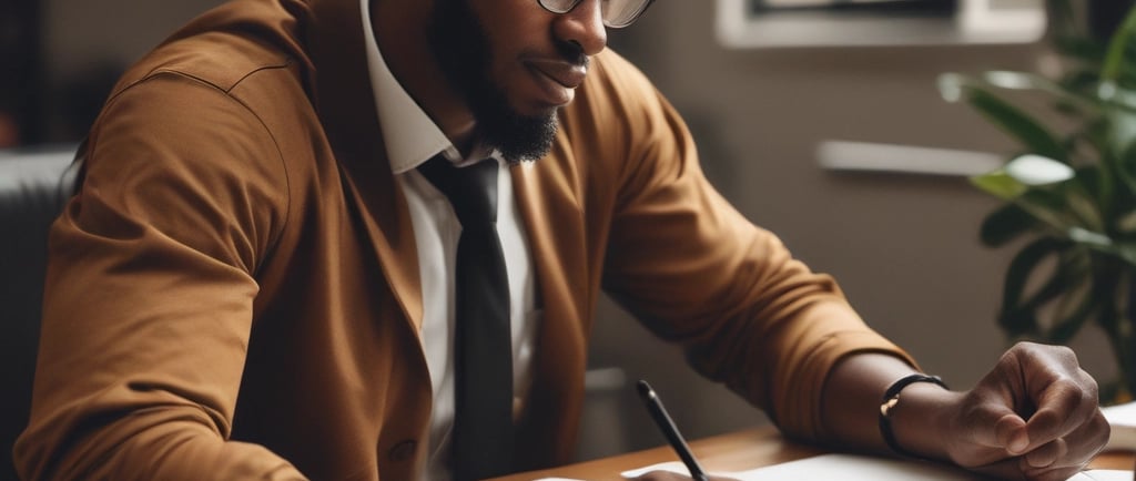 man writing on white paper