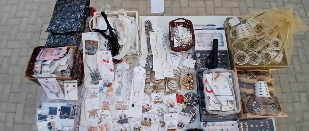 a table with a variety of items on it