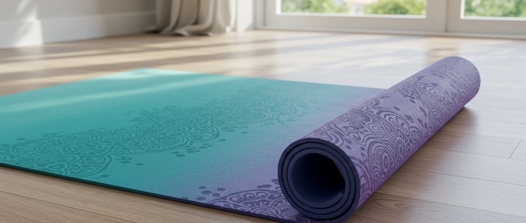 a yoga mat with a yoga mat and a yoga mat