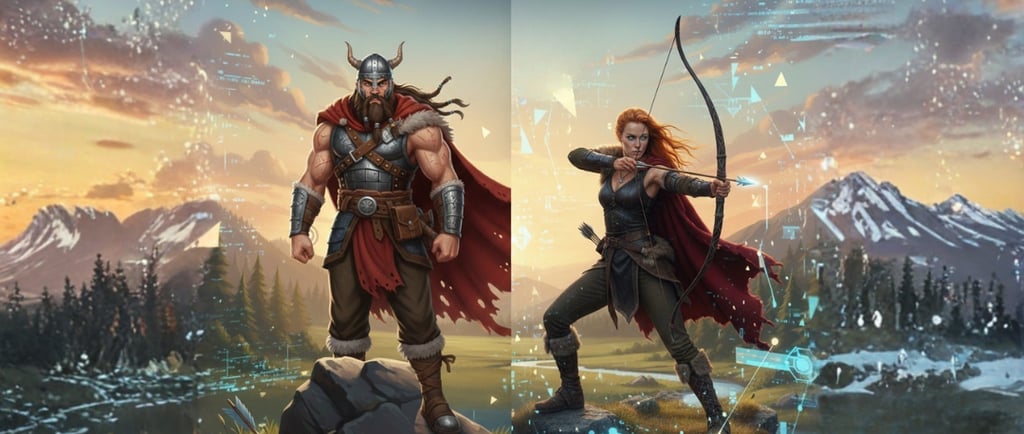 Digital illustration of Viking warriors representing innovative AI solutions for business success.