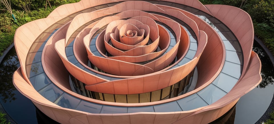 flower shaped building from above