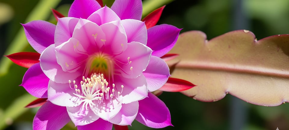 opening night of orchid cactus close up