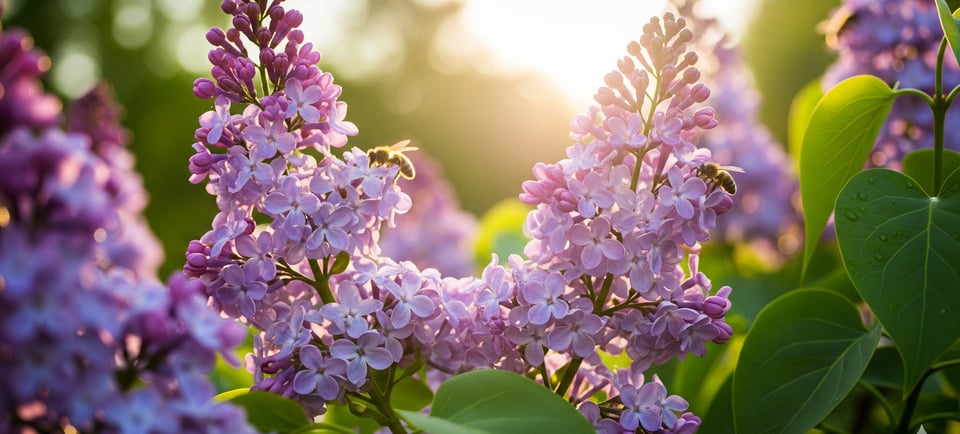 lilac flowers in summer sun