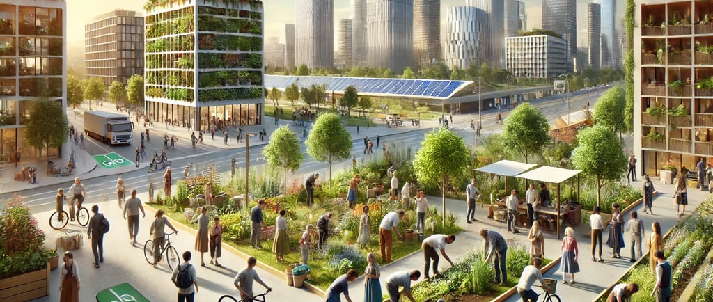 ambiente urbano com aspectos da economia da consciência