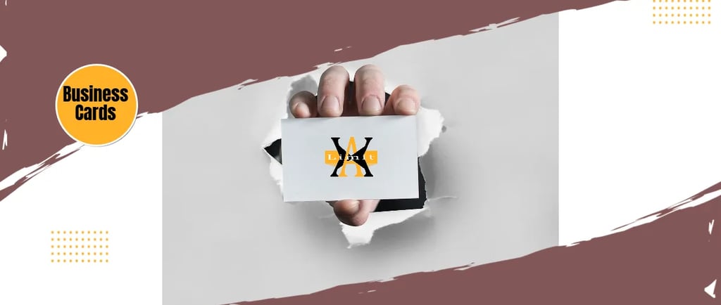 a person's Hand holding a business card
