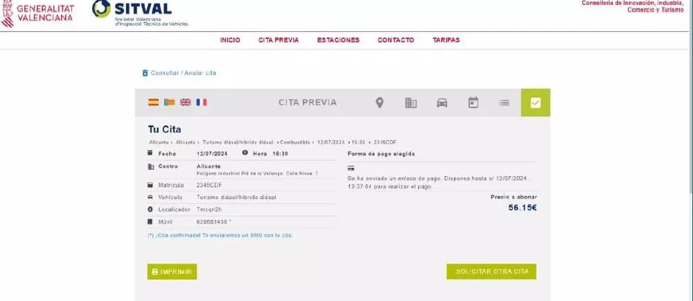 Captura de pantalla de la nueva web de Sitval.