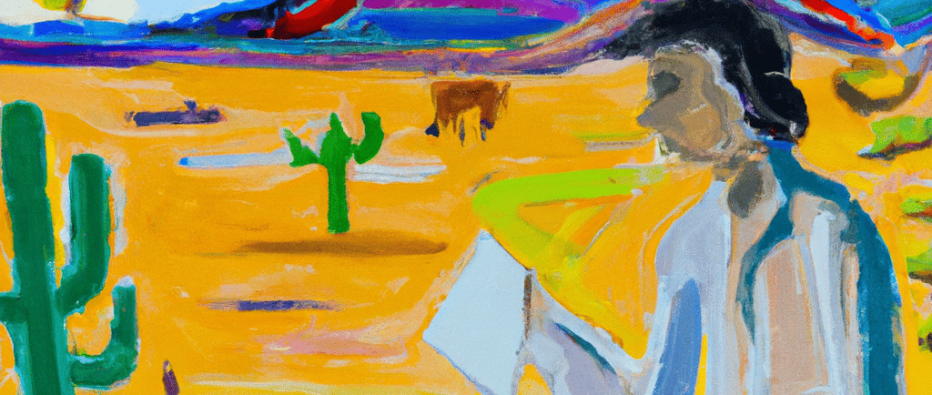 a painting of a woman in a white shirt
