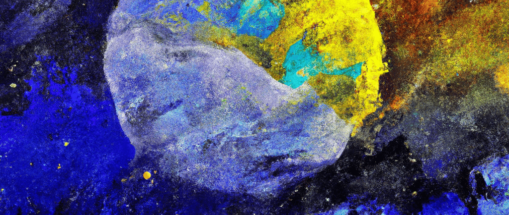 a painting of a colorful painting of a planet