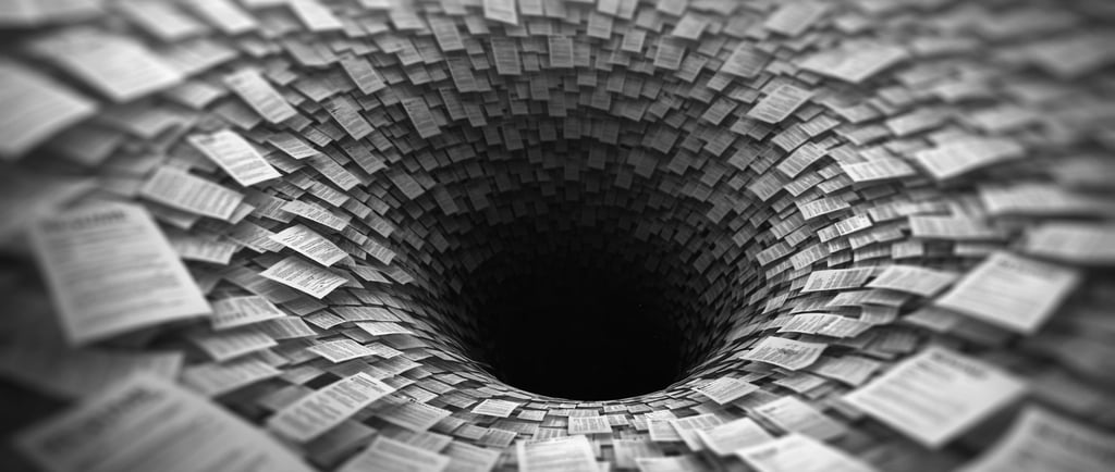 image of a black hole made of resumes