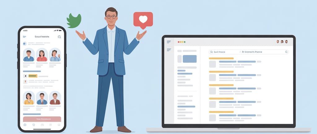 a man in a suit and a phone with a bird on it