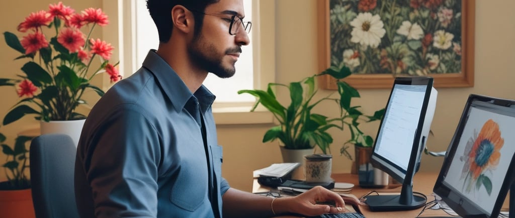 A majestic tiger prowling through lush green forest under dappled sunlight.